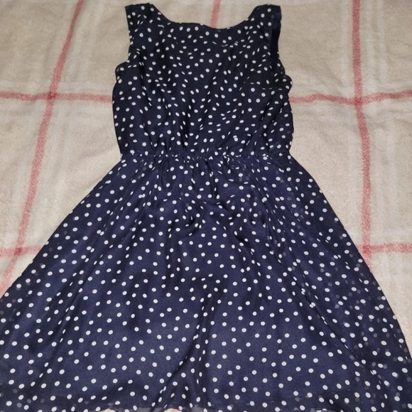 👗👗 BCX Navy Polka-Dot Dress 👗👗 Size: M - Picture 2 of 3